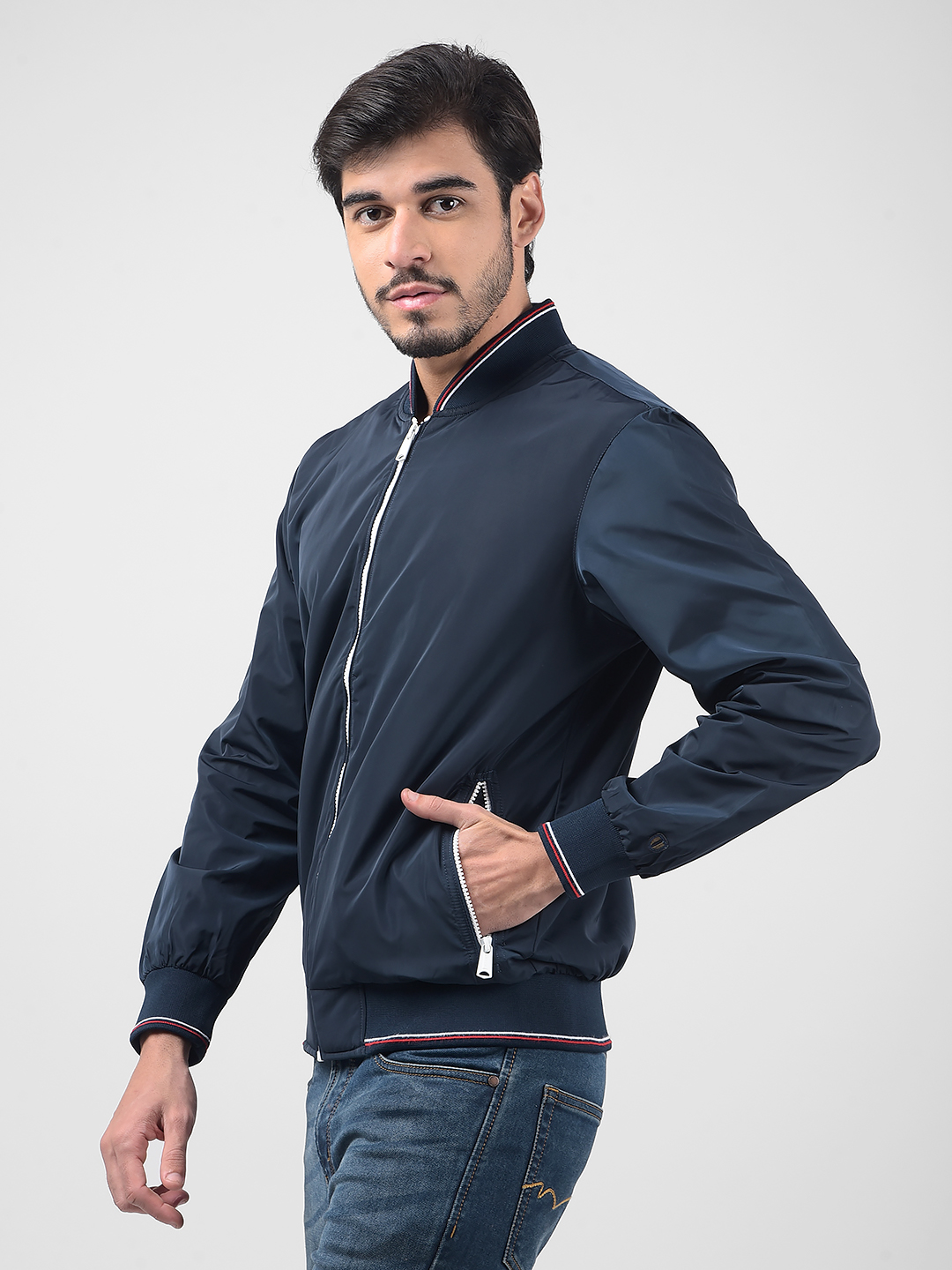 Numero Uno Men Striped Blue Jacket